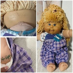 Vintage Cabbage Patch Kids Signed Xavier Play Along Roberts Blonde Hair Doll